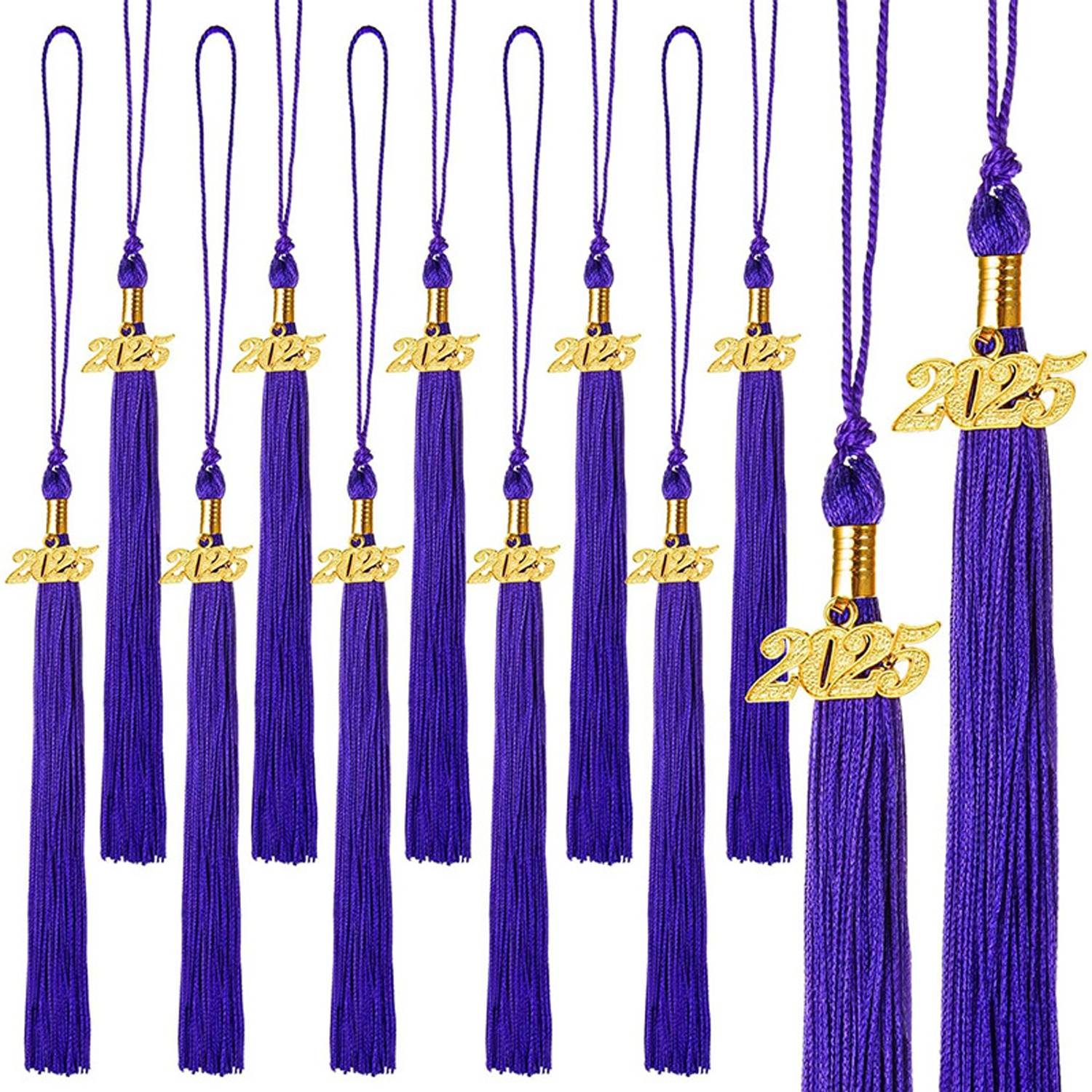 Graduation Tassels With Gold 2025 Year Charm Pendant 8