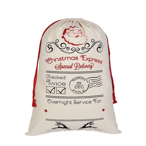 Santa Sacks Canvas Christmas Drawstring Bag 6