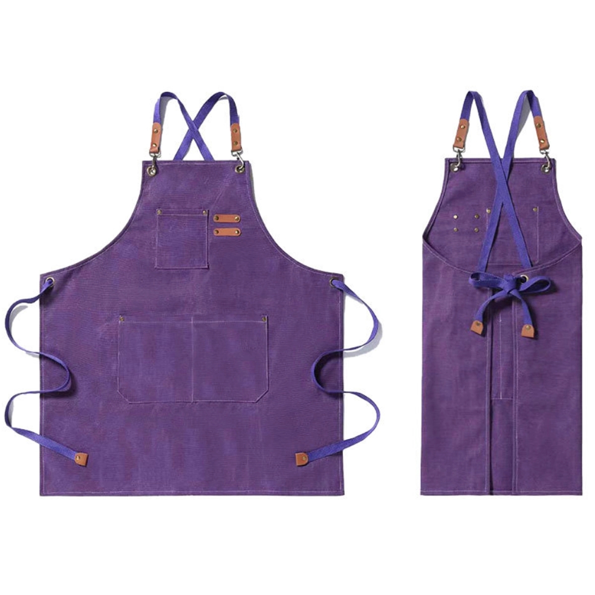 Denim Aprons with Cross Back Adjustable Straps 7