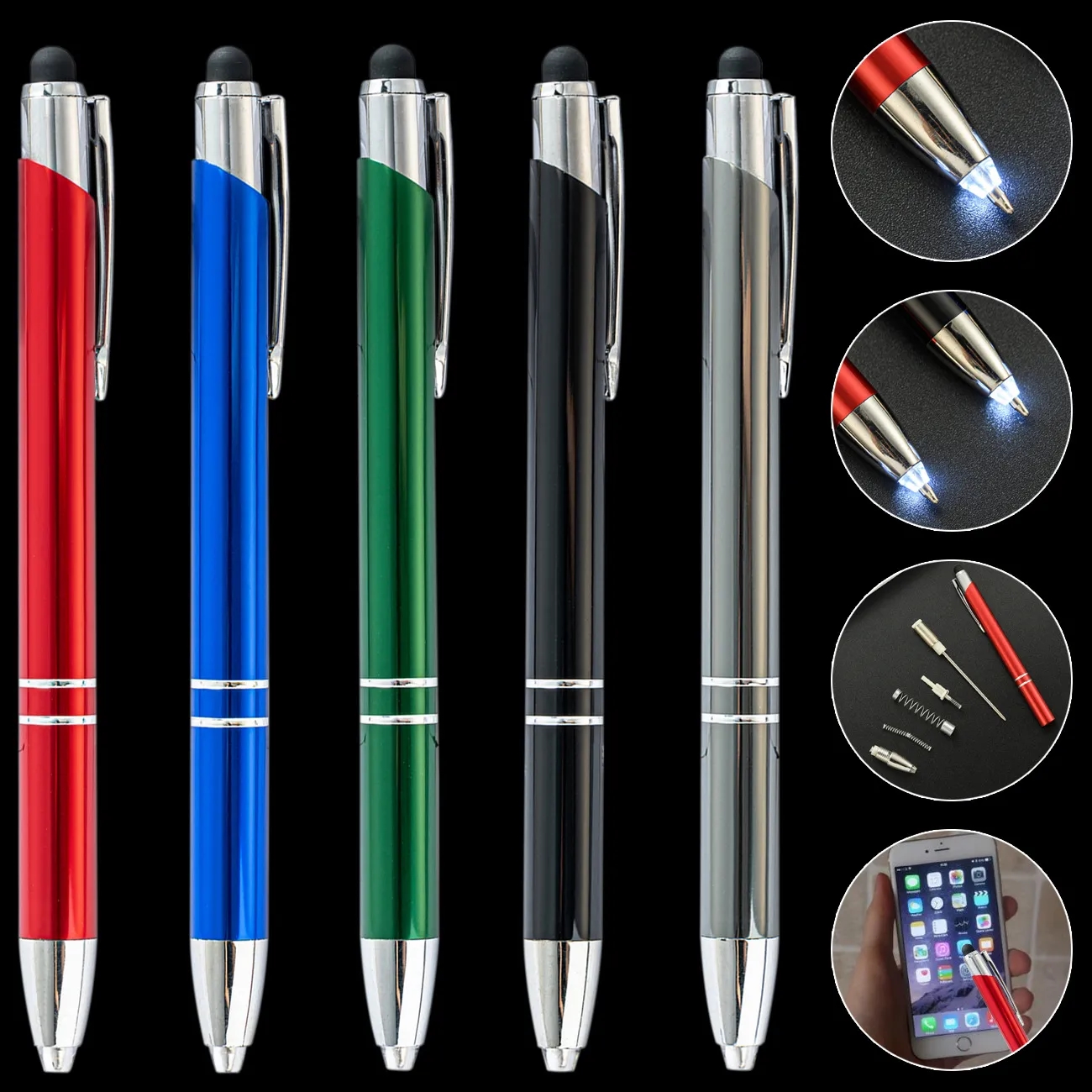 LED Ballpoint Pen with Stylus Tip 8