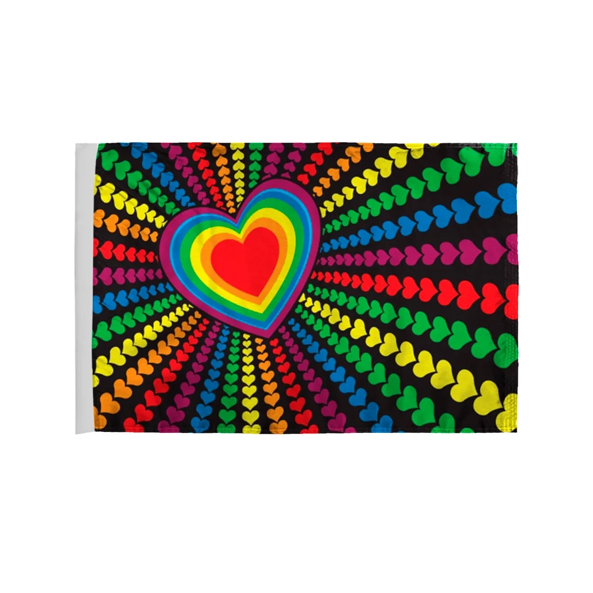 Rainbow Hearts Motorcycle Flag 1