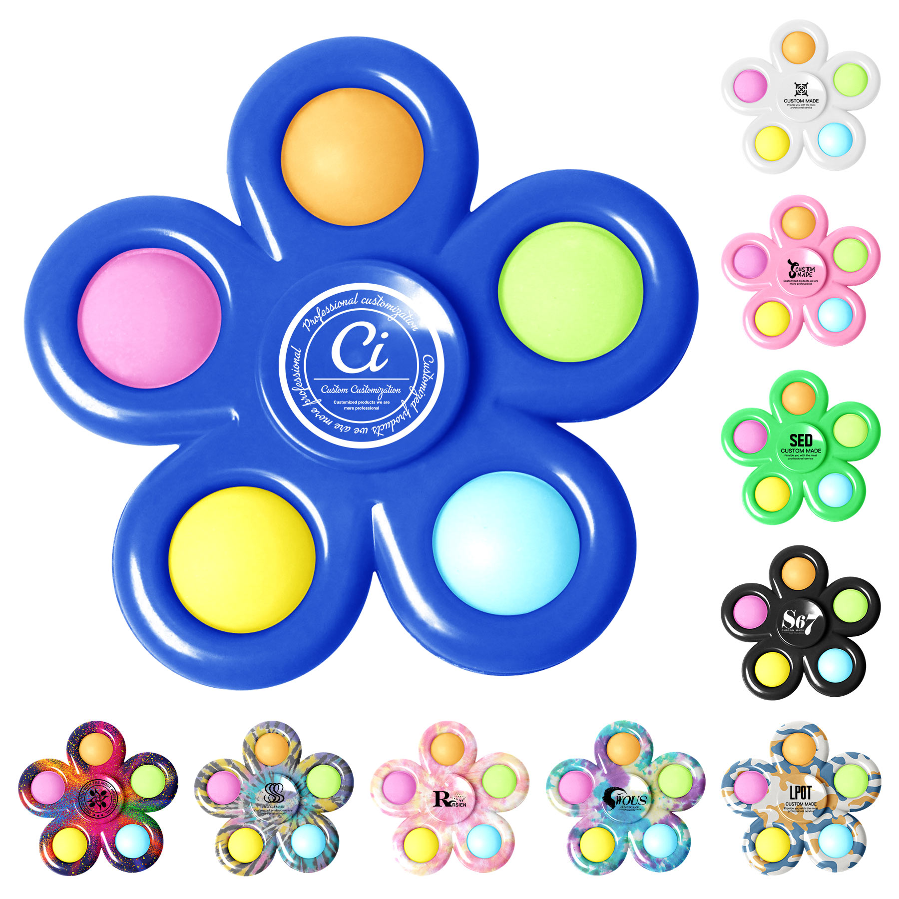 5 Fingers Toys Push Bubble Fidget Spinner 3