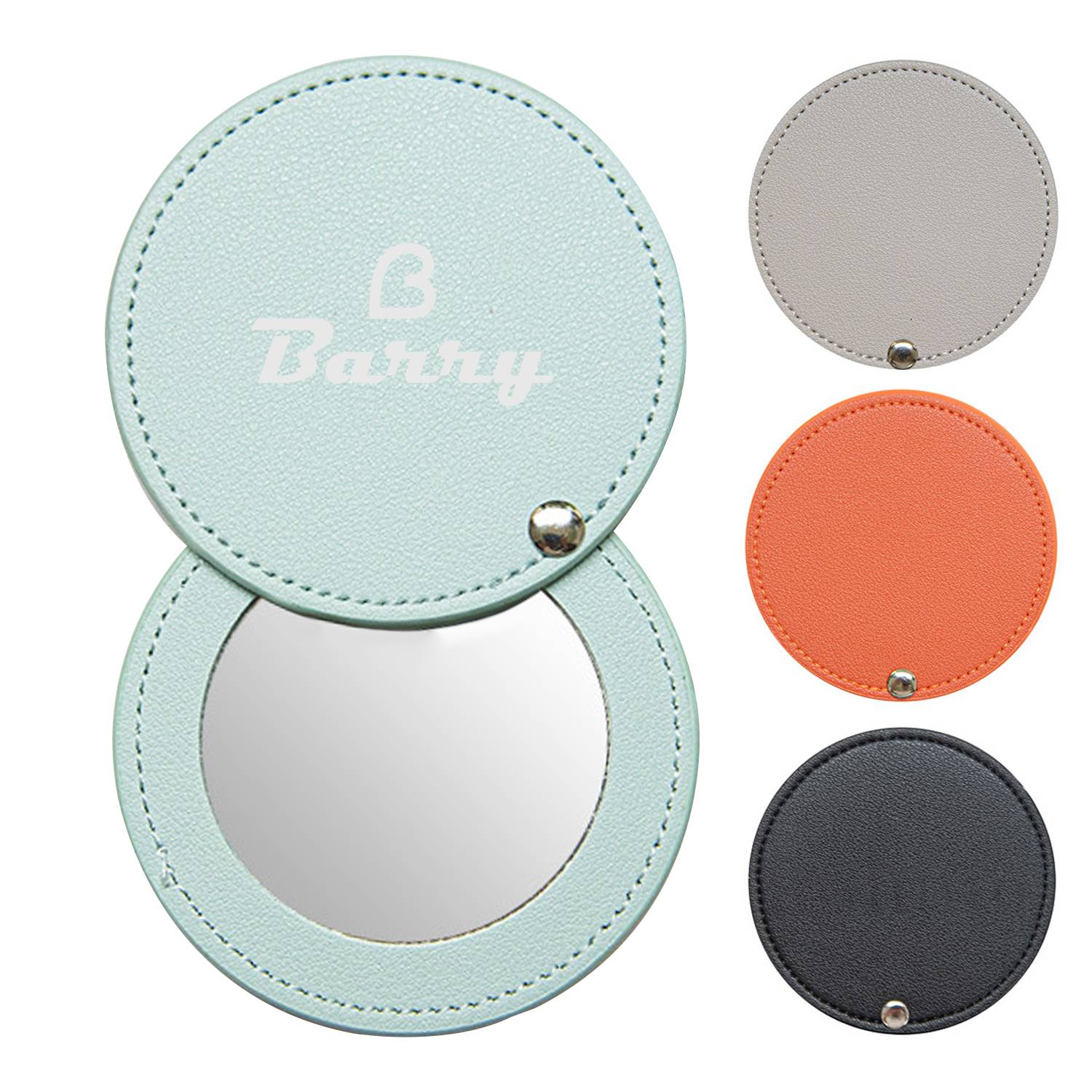 PU Circular Flippable Makeup Mirror 2
