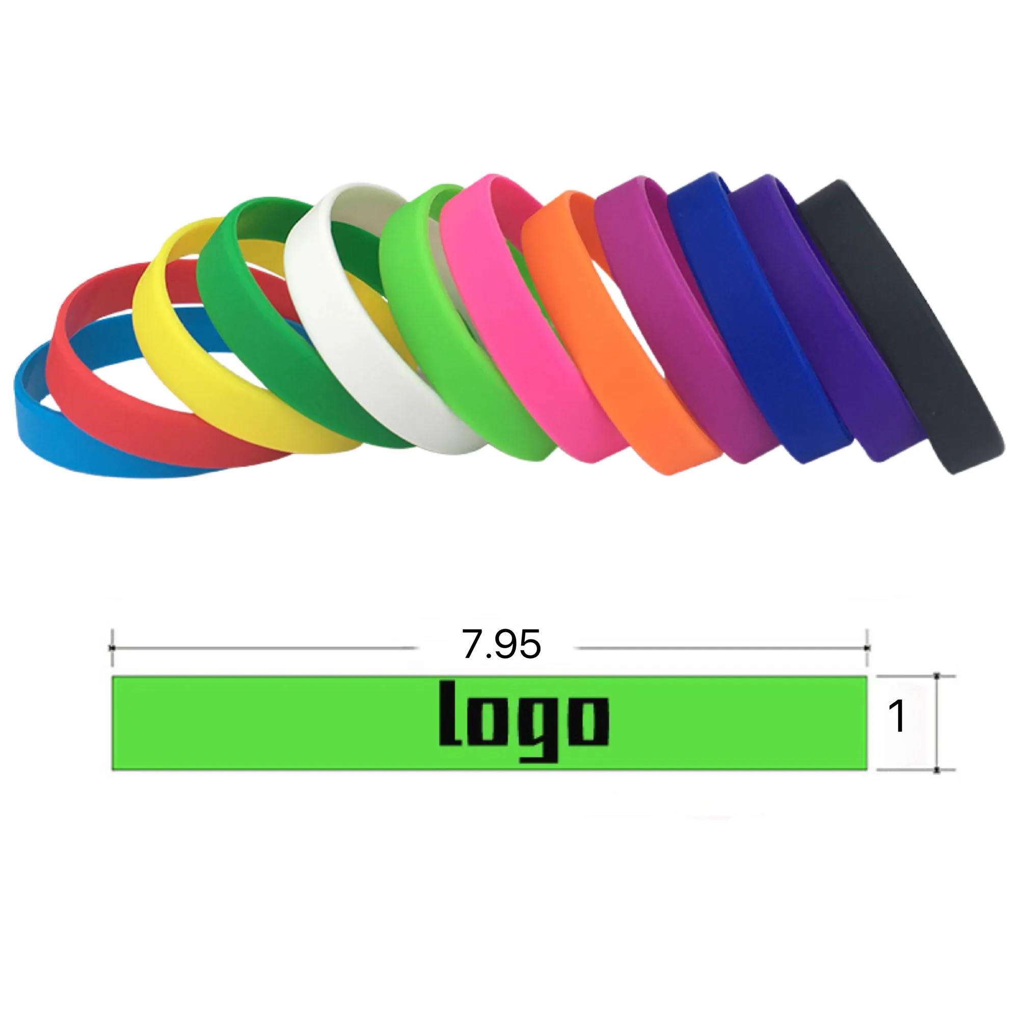 MOQ50 Colorful Silicone Wristband Bracelet 2
