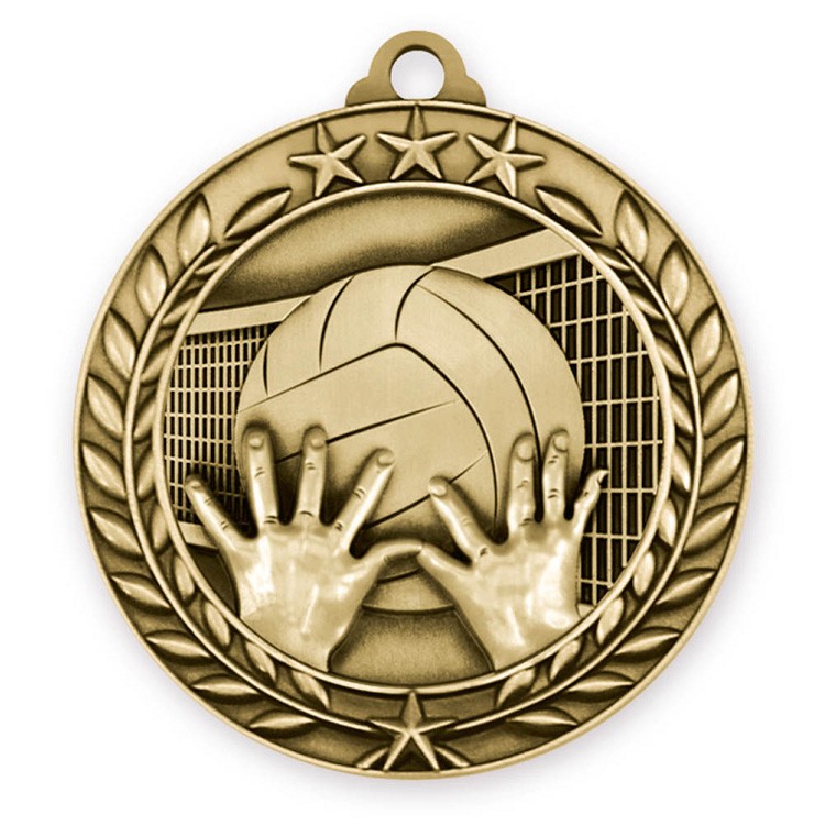 Volleyball Wreath Award Medallion (1-3/4") 2