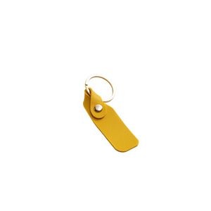 Sleek Rectangle PU Leather Simple Keychain 14