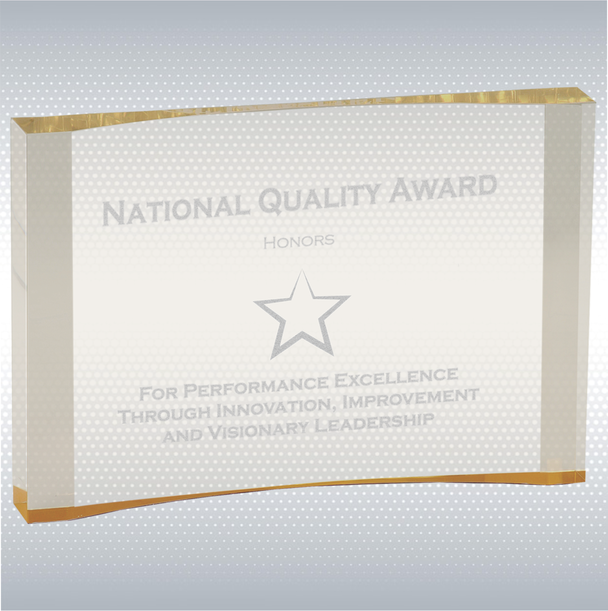 5" x 3 1/2" Gold 1" Thick Acrylic Crescent Award 2