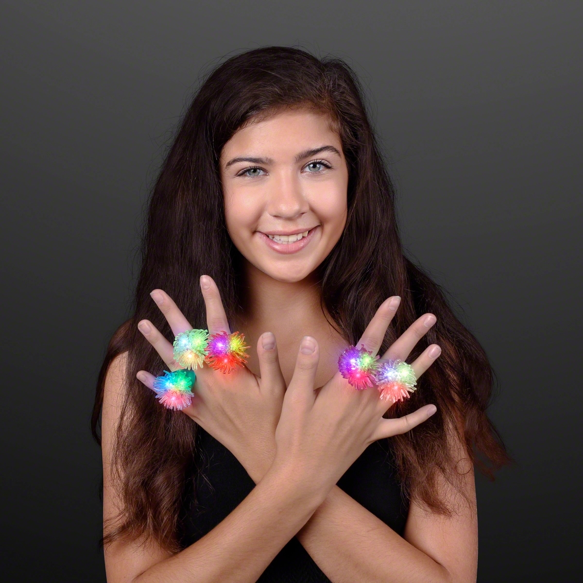 Assorted LED Soft Pom-Pom Rings 3