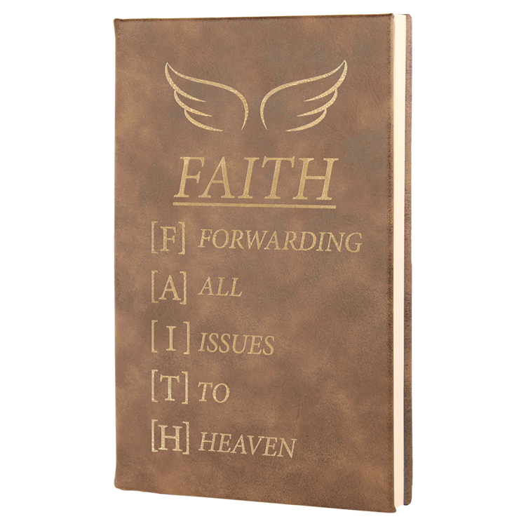 5 1/4" x 8 1/4" Rustic/Gold Leatherette Journal 7