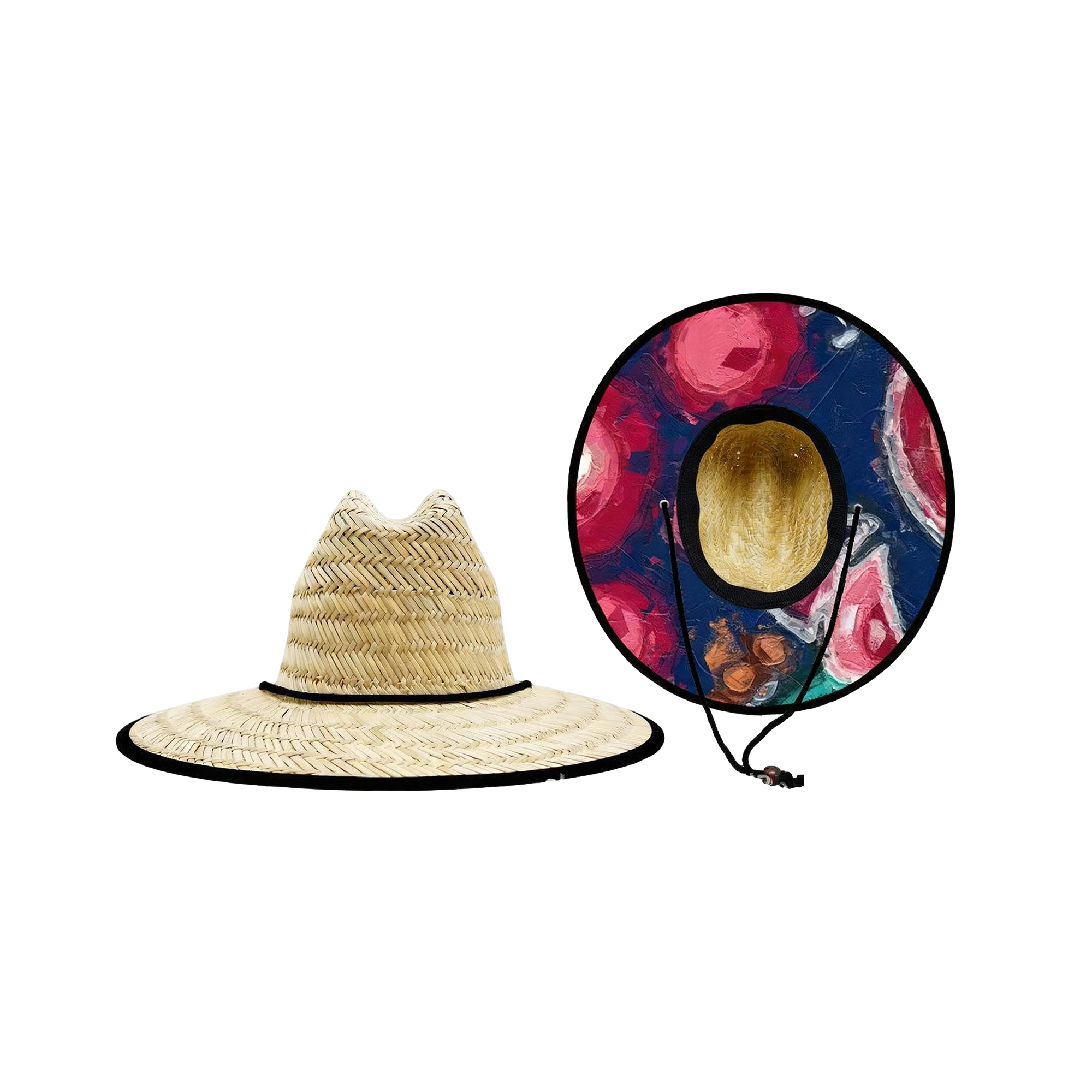 Wide Brim Straw Sun Hat With Adjustable Cord 6