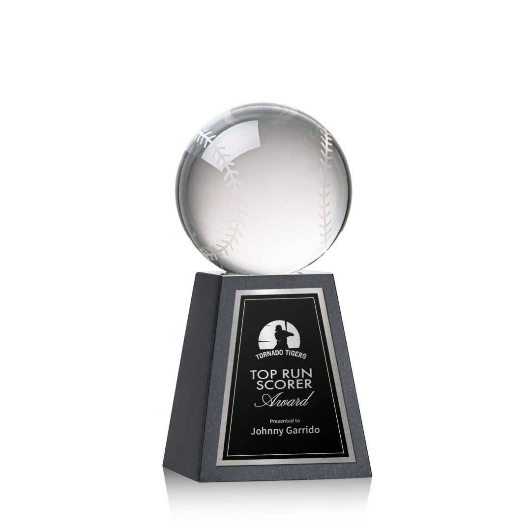 Baseball Award on Tall Marble Base 9