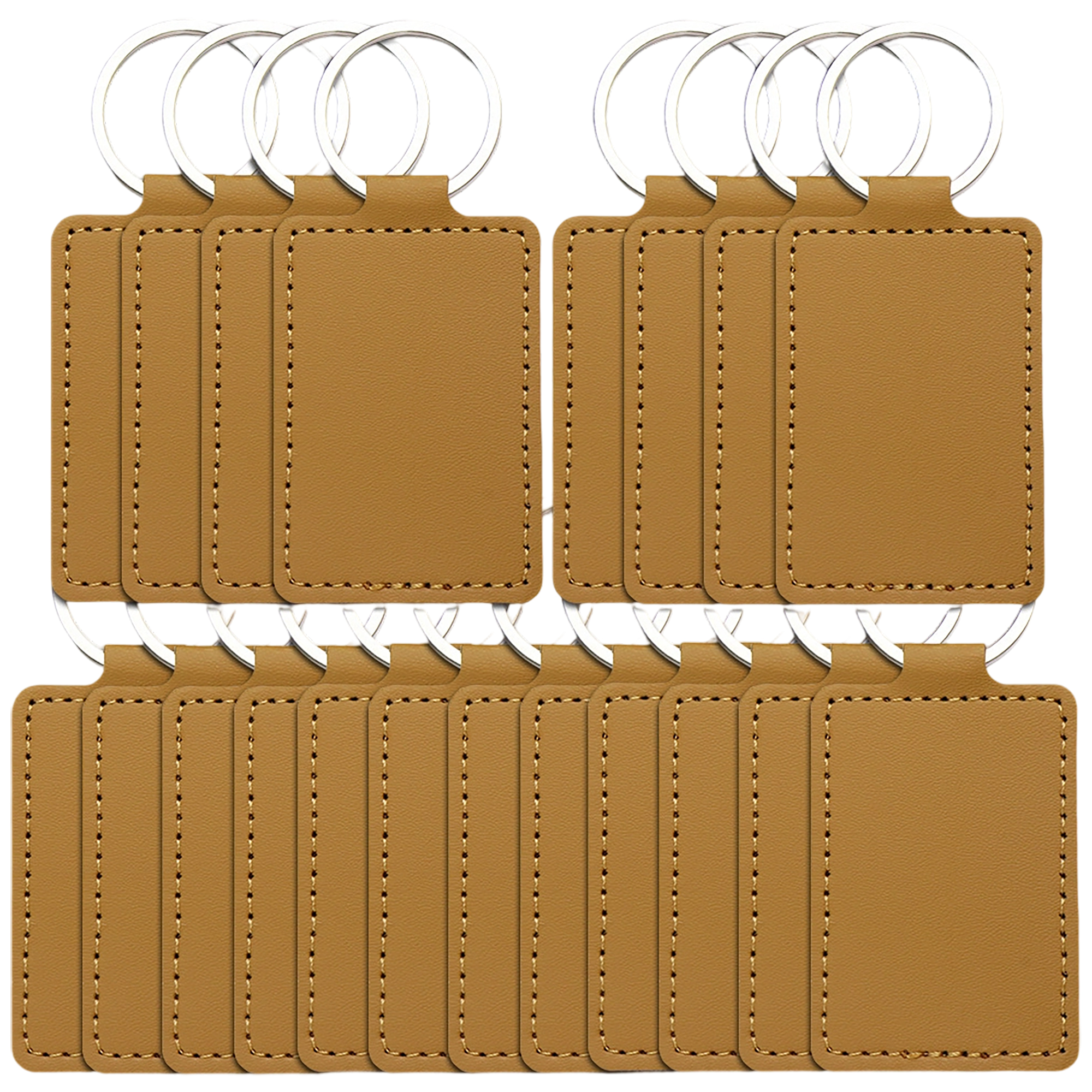PU Leather Key Chain Ring With Laser Engraved Logo 8