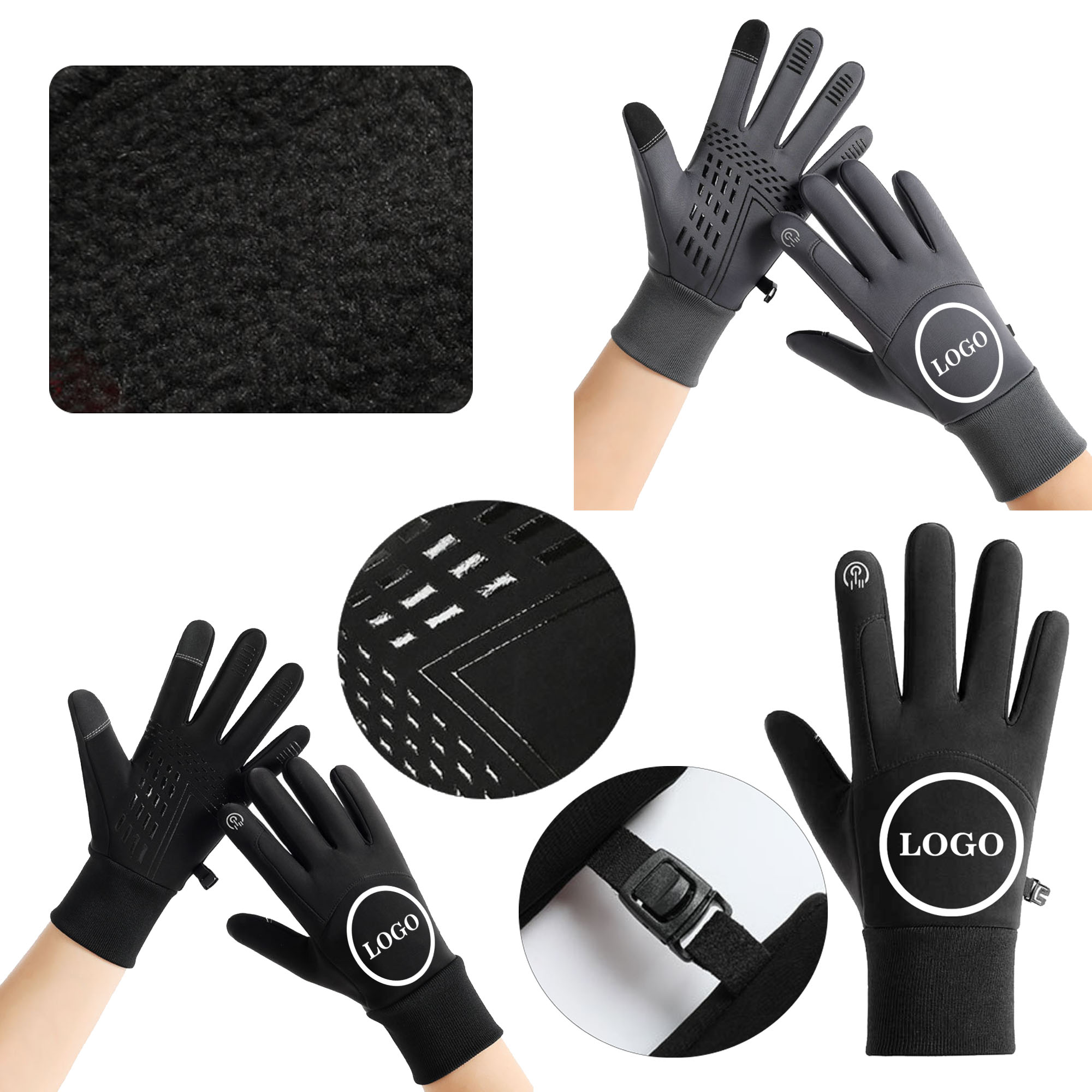 MOQ500 Thickened Winter Touchscreen Gloves 2