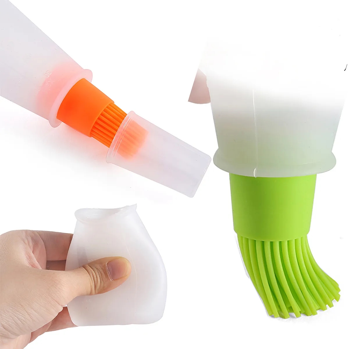 Portable Cooking BBQ Silicone Oil Bottle With Brush 5