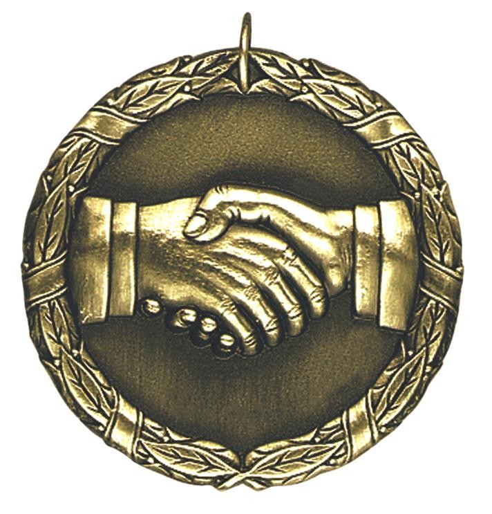 Hand Shake XR200 Series Medal, 2" 2