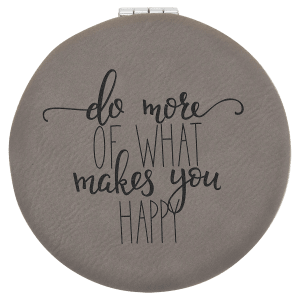 2 1/2" Laserable Leatherette Compact Mirror 2