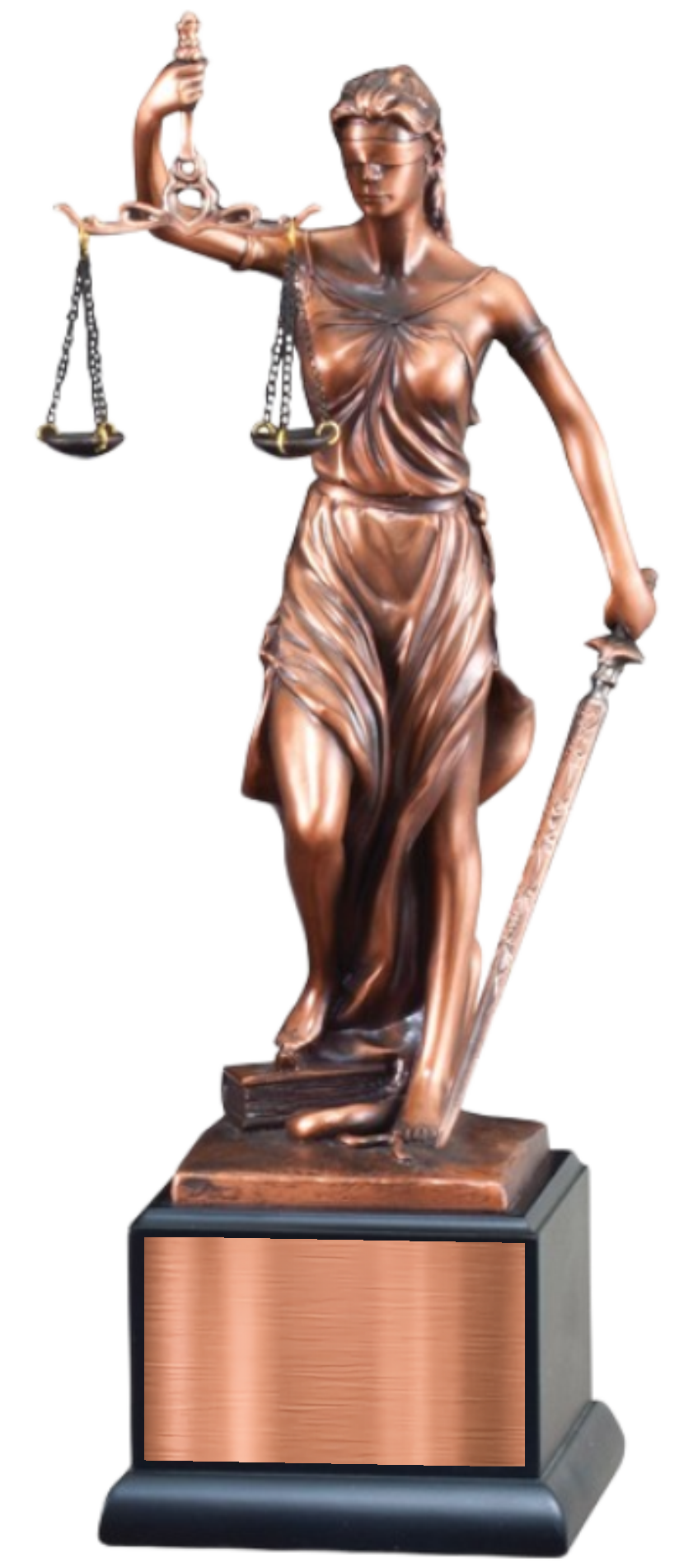 13 1/2" Premium Gallery Lady Justice Antique Bronze Resin Sculpture Award 11