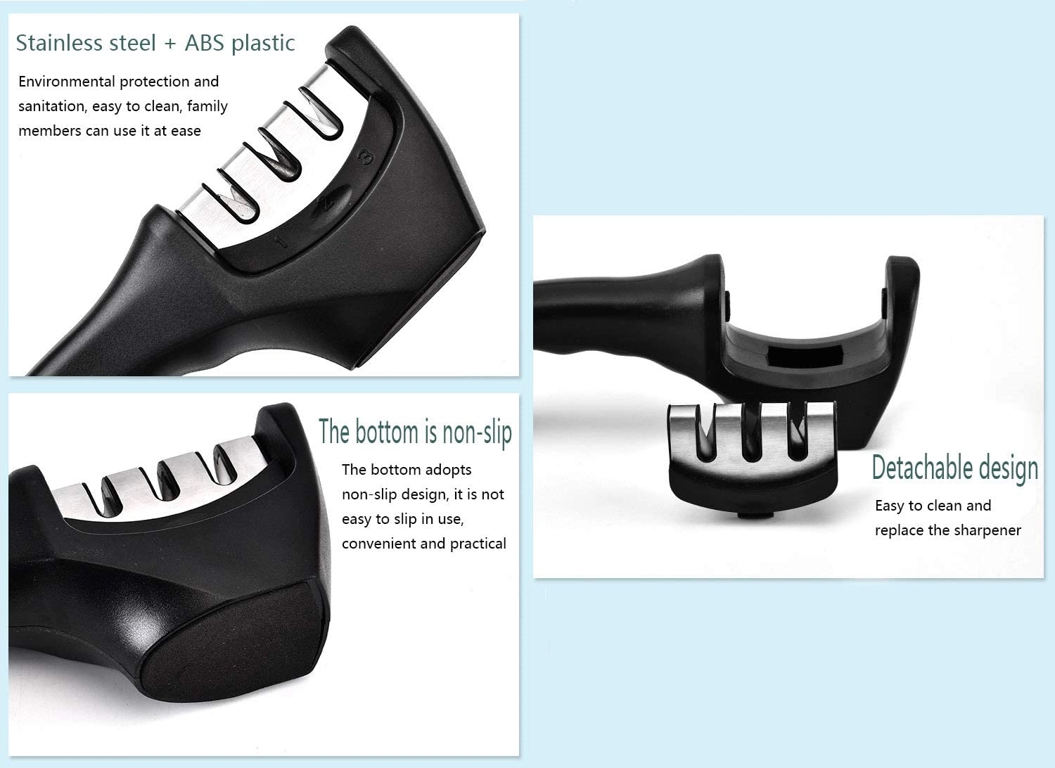3-Stage Knife Sharpener W/ Cut Resistant Glove 7