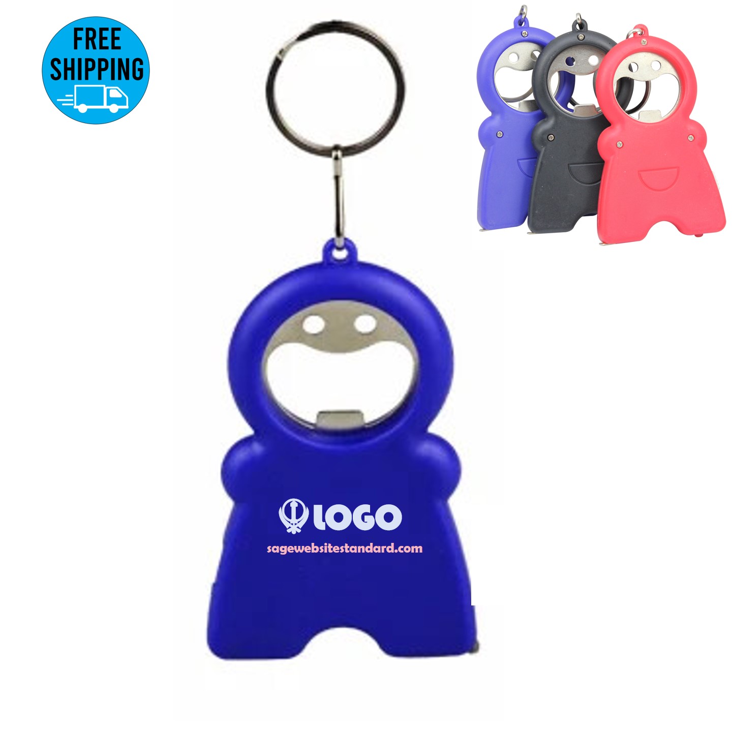 3in1 Smile Keychain Opener Light With Tape Measure 1