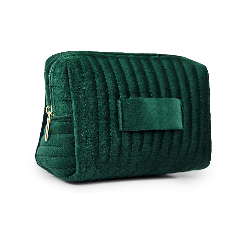 Quilted Velvet Cosmetic Pouch 3