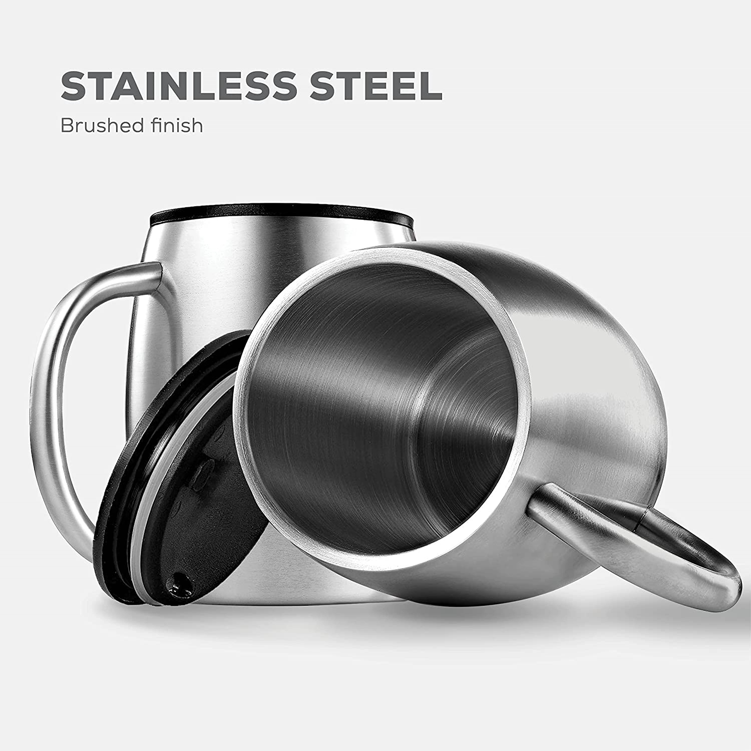14 oz Double Wall Stainless Steel Mugs with Handles 8