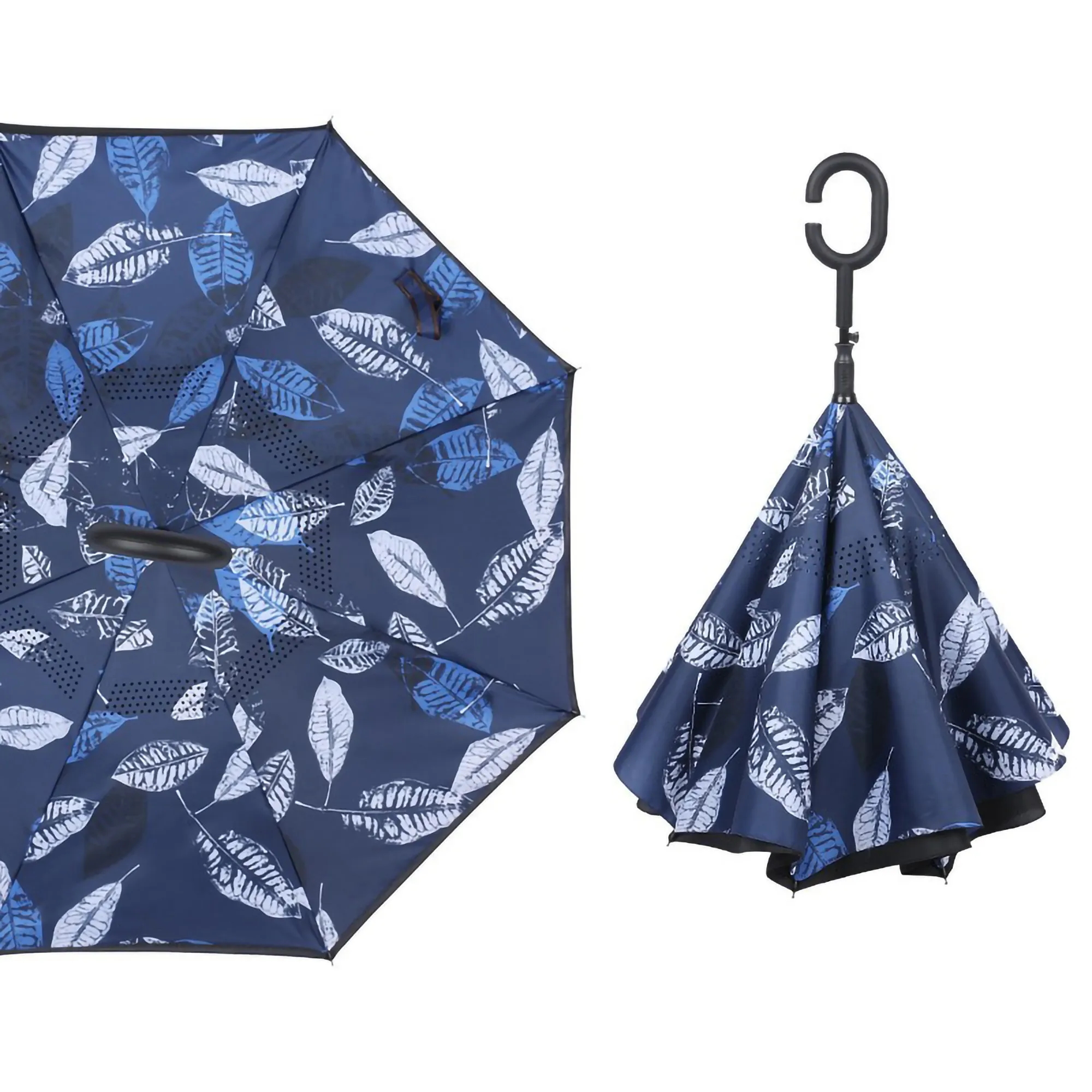 Double Layer C Handle Inverted Reverse Folding Umbrella 10
