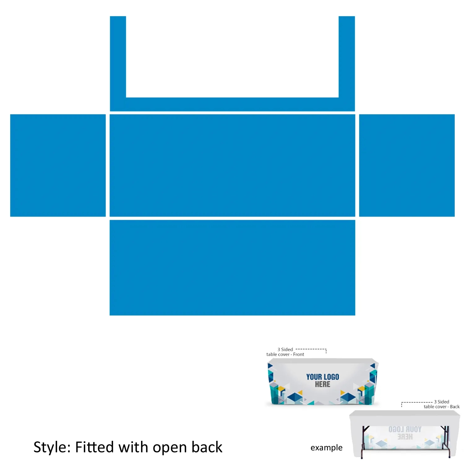 6FT Job Fairs Table Cover ( Back Open with Fully Sublimated) 2