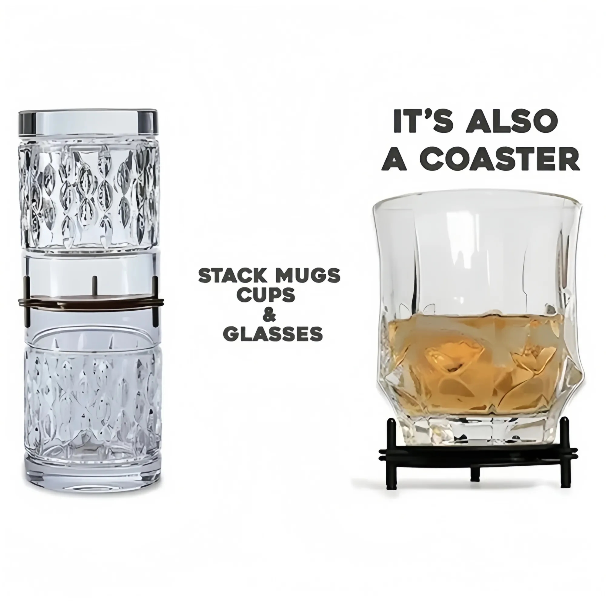 Expandable Stackable Drinkware Stacker Mug Organizer 3
