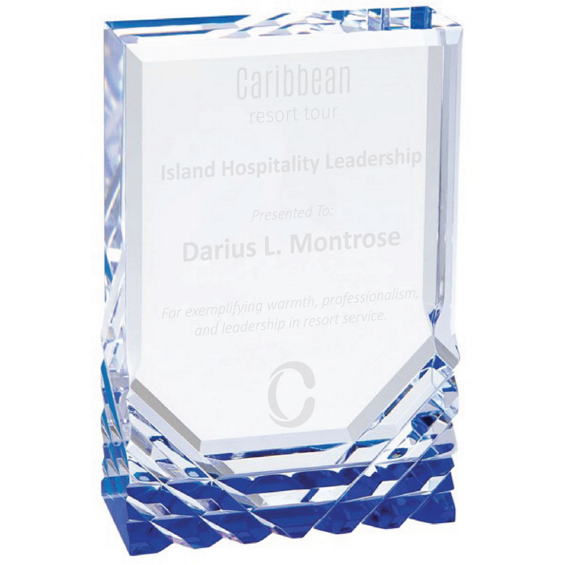 3" x 5" Blue Jewel Mirage Acrylic