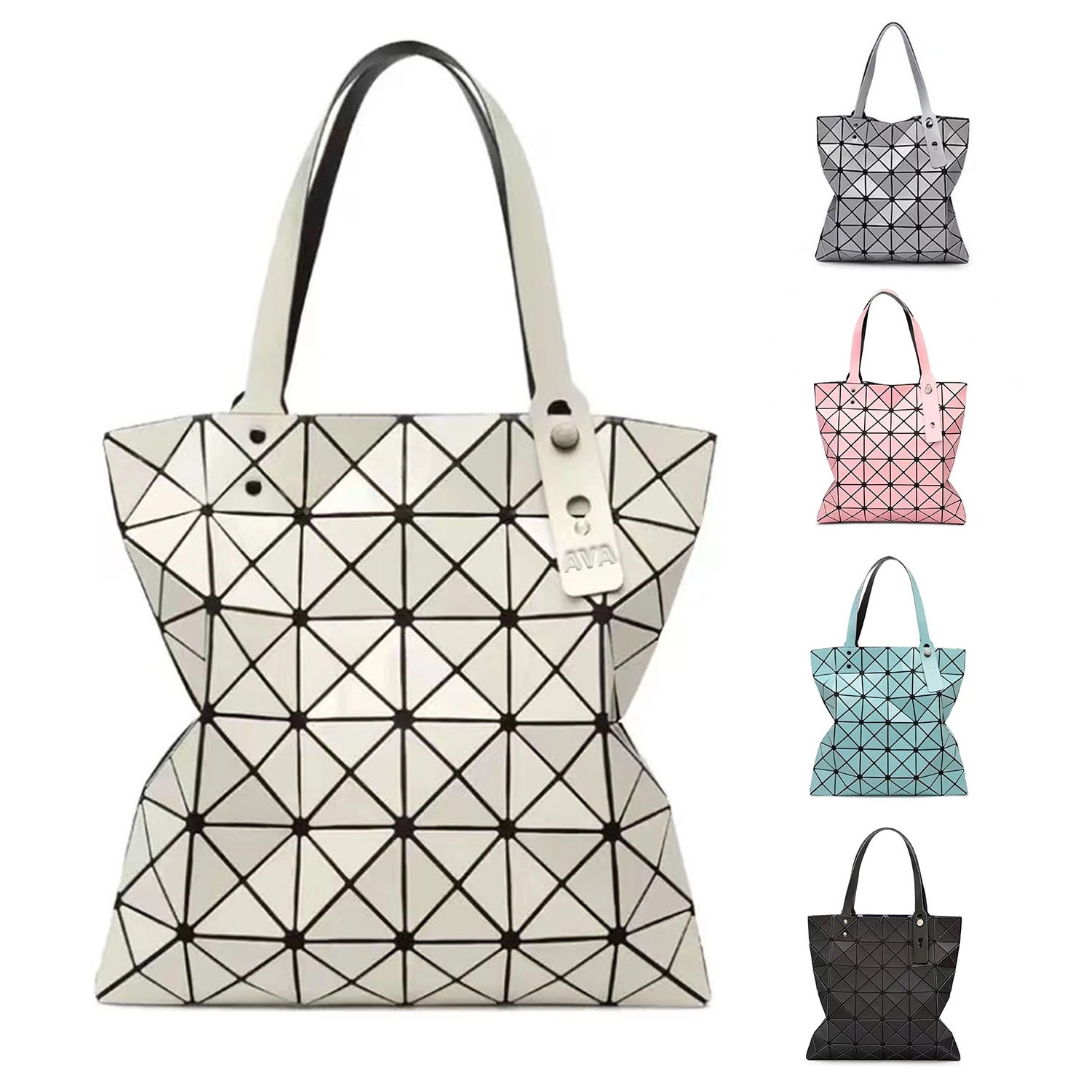 Pu Geometric Diamond Handbag 6