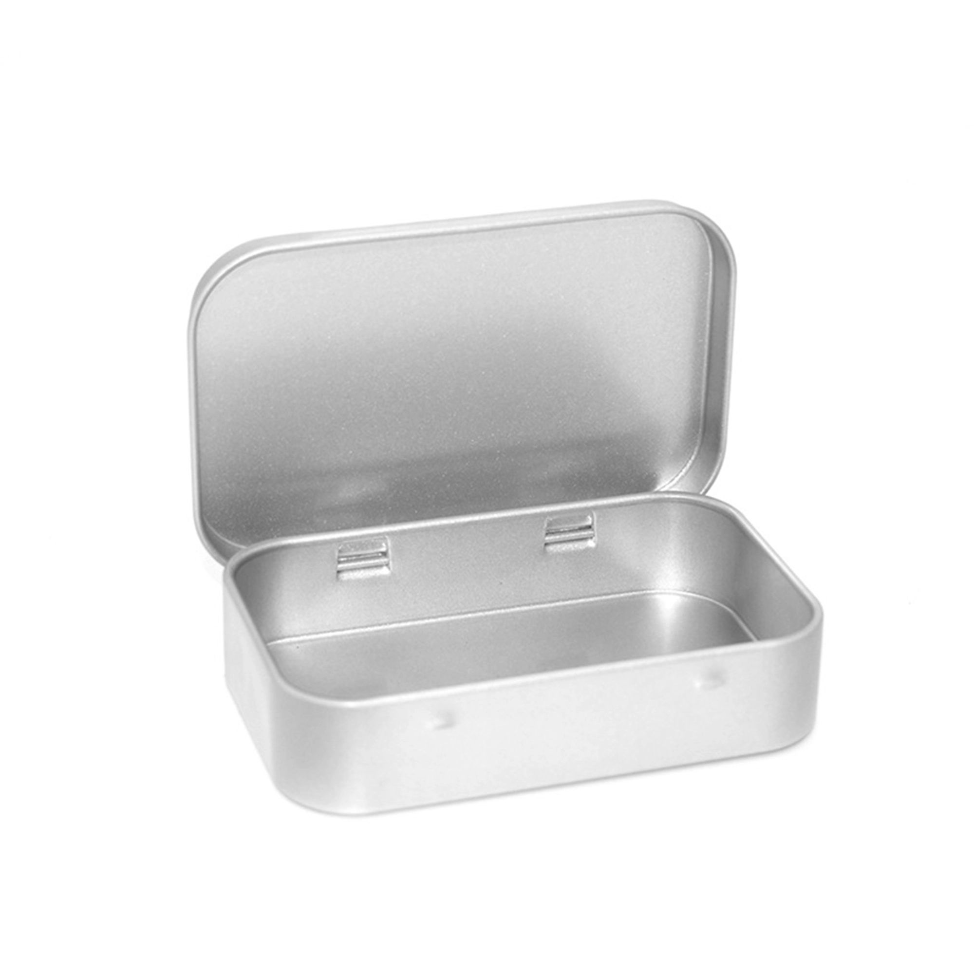 Rectangular Hinged Tin Box Storage Container 2