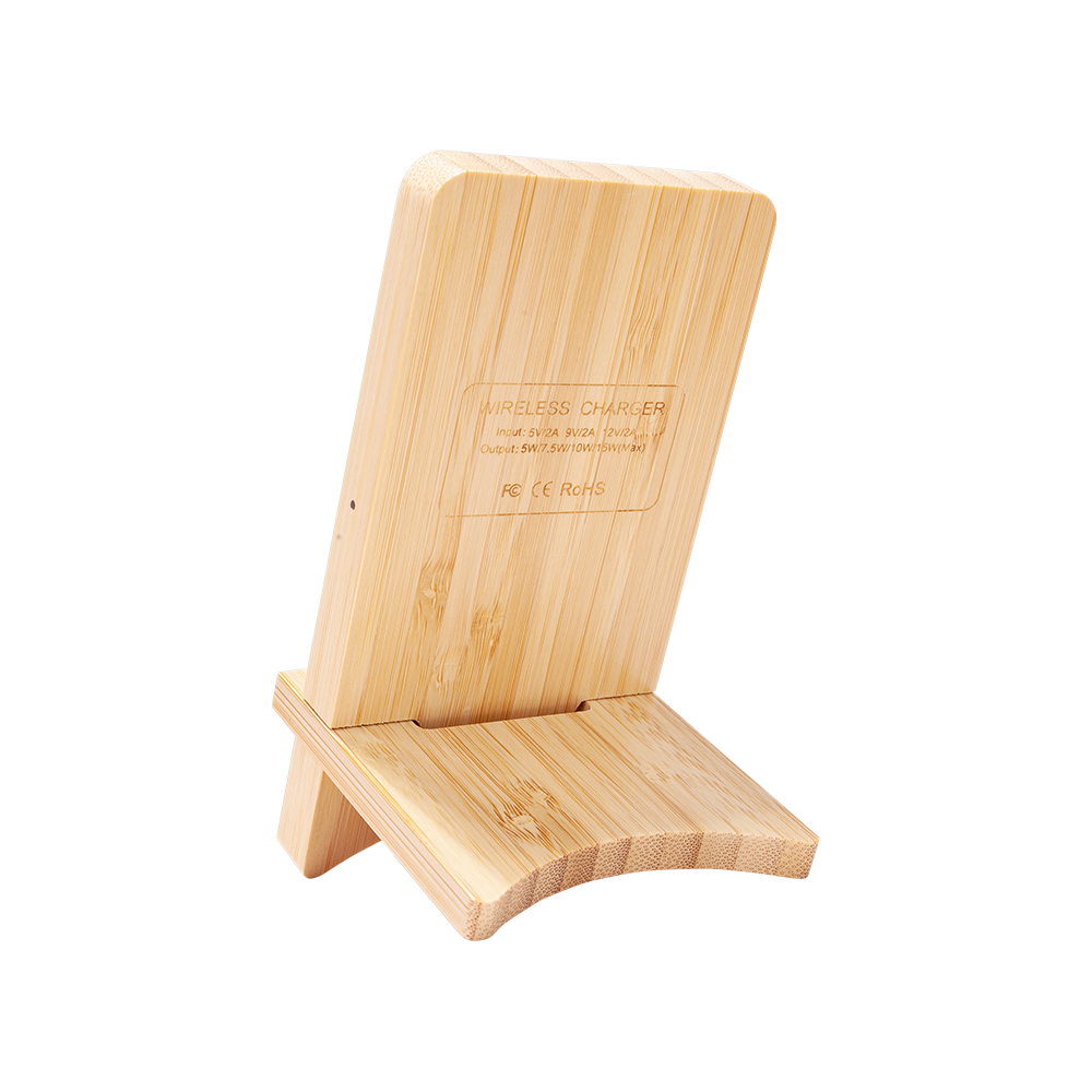 Full color Light-up Bamboo Wireless Charger Stand 18