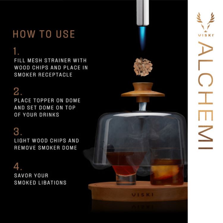 Viski® Alchemi Cocktail Smoking Dome 6