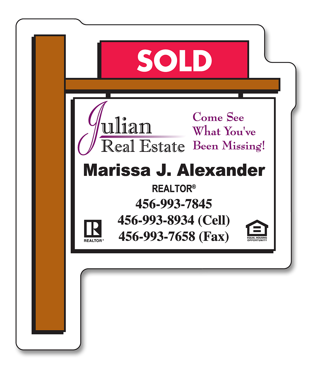 Magnet - Real Estate Sold Sign Shape (2.25x2.75) - 30 Mil. 2