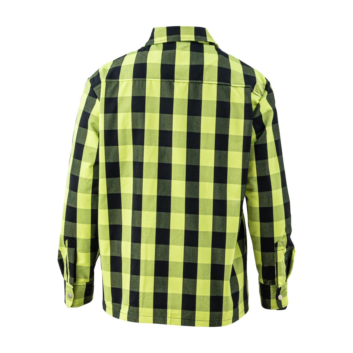 Buffalo Plaid Quilt-Lined Flannel Safety Shirt Jacket 3