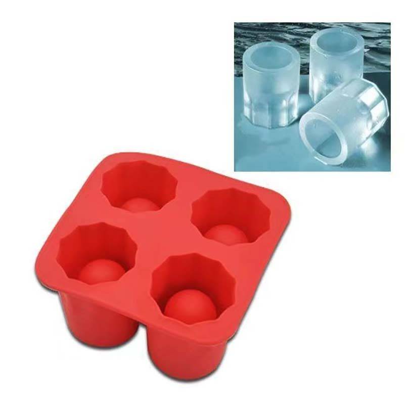 Shot Glass Ice Mold Cool 4 Cups Silicone Tray Great For Summer Party 1