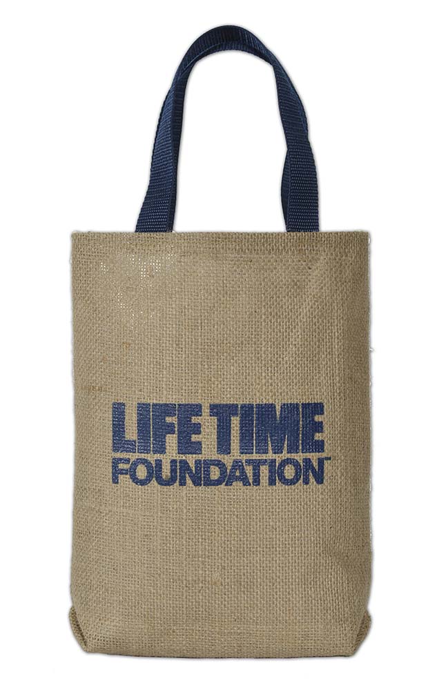 Doodad Laminated Jute/Burlap Tote Bag 10x2.5x11.5" 2