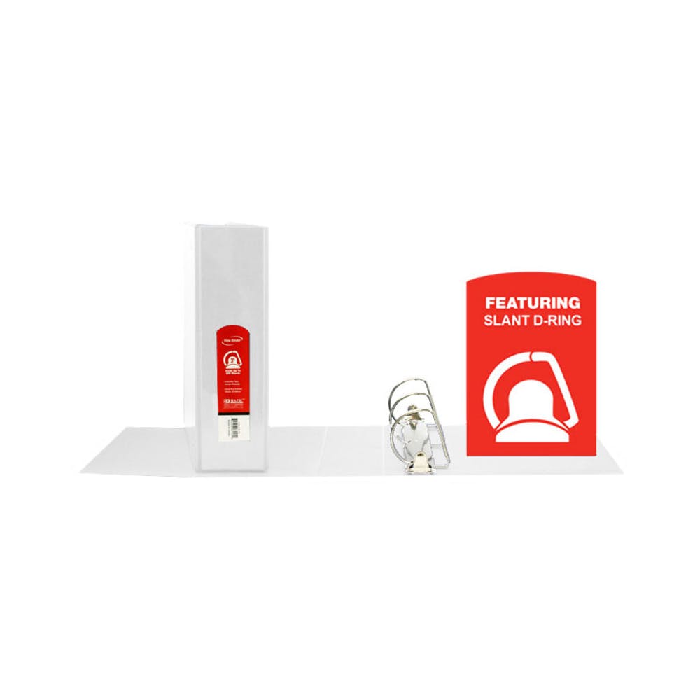 2" Slant-D Ring View Binders - White 2 Pockets 1