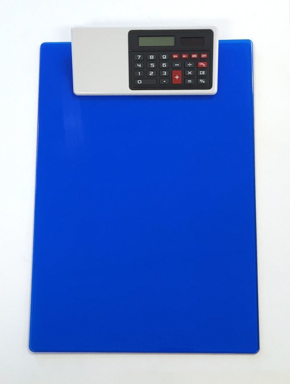 Letter Size Clipboard w/Dual Power Calculator Clip 42