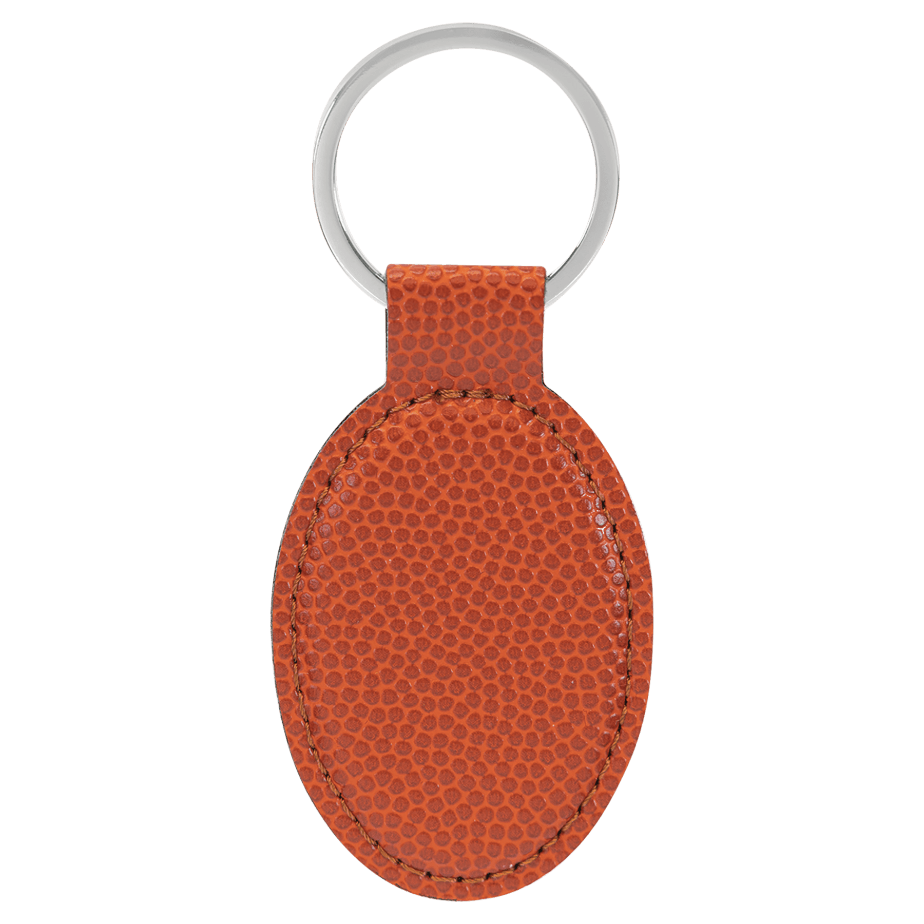 3" x 1 3/4" Basketball Leatherette Oval Keychain 2