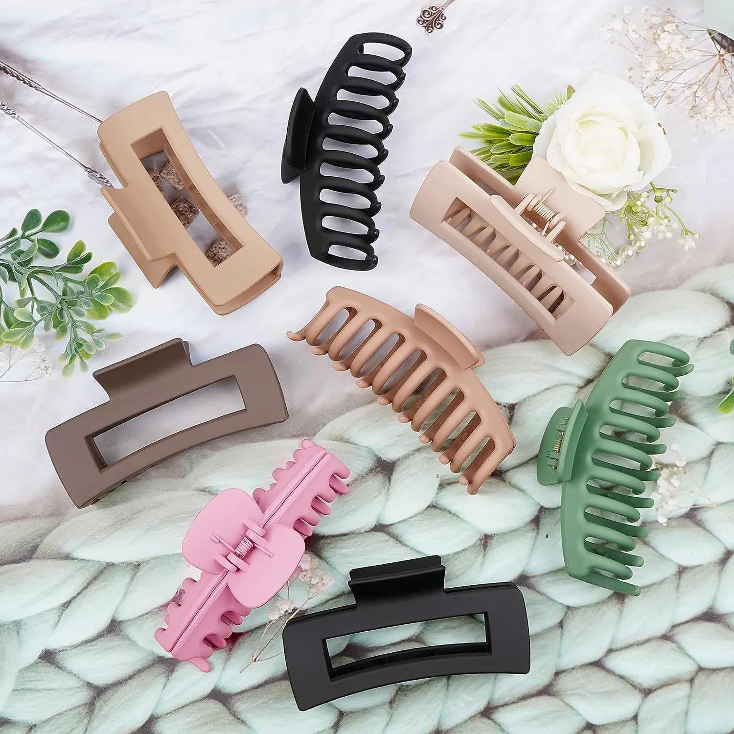 Multi Color Large Strong Hold Nonslip Matte Claws Hair Clips 2