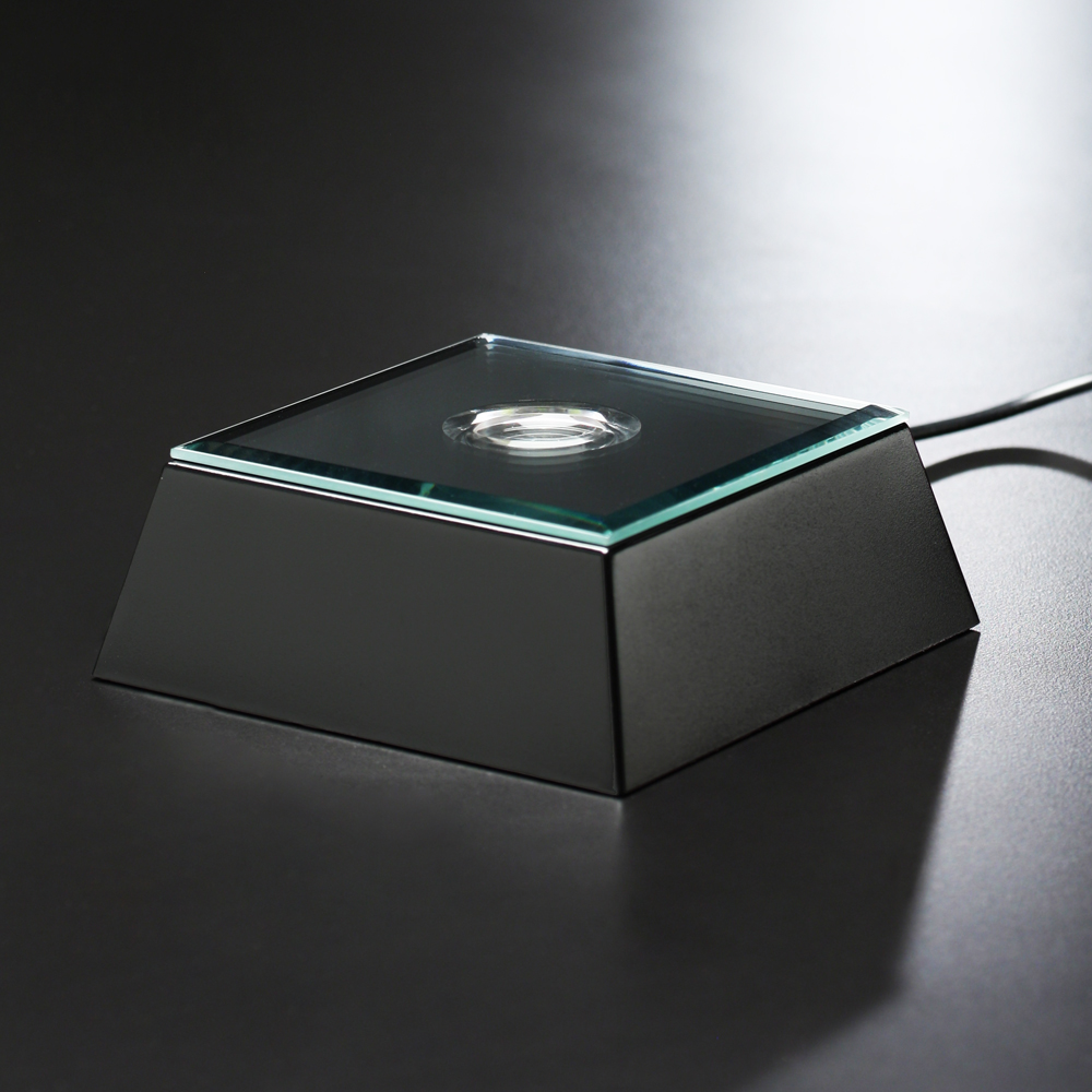 Black Mirrored Lighted Square Base 6