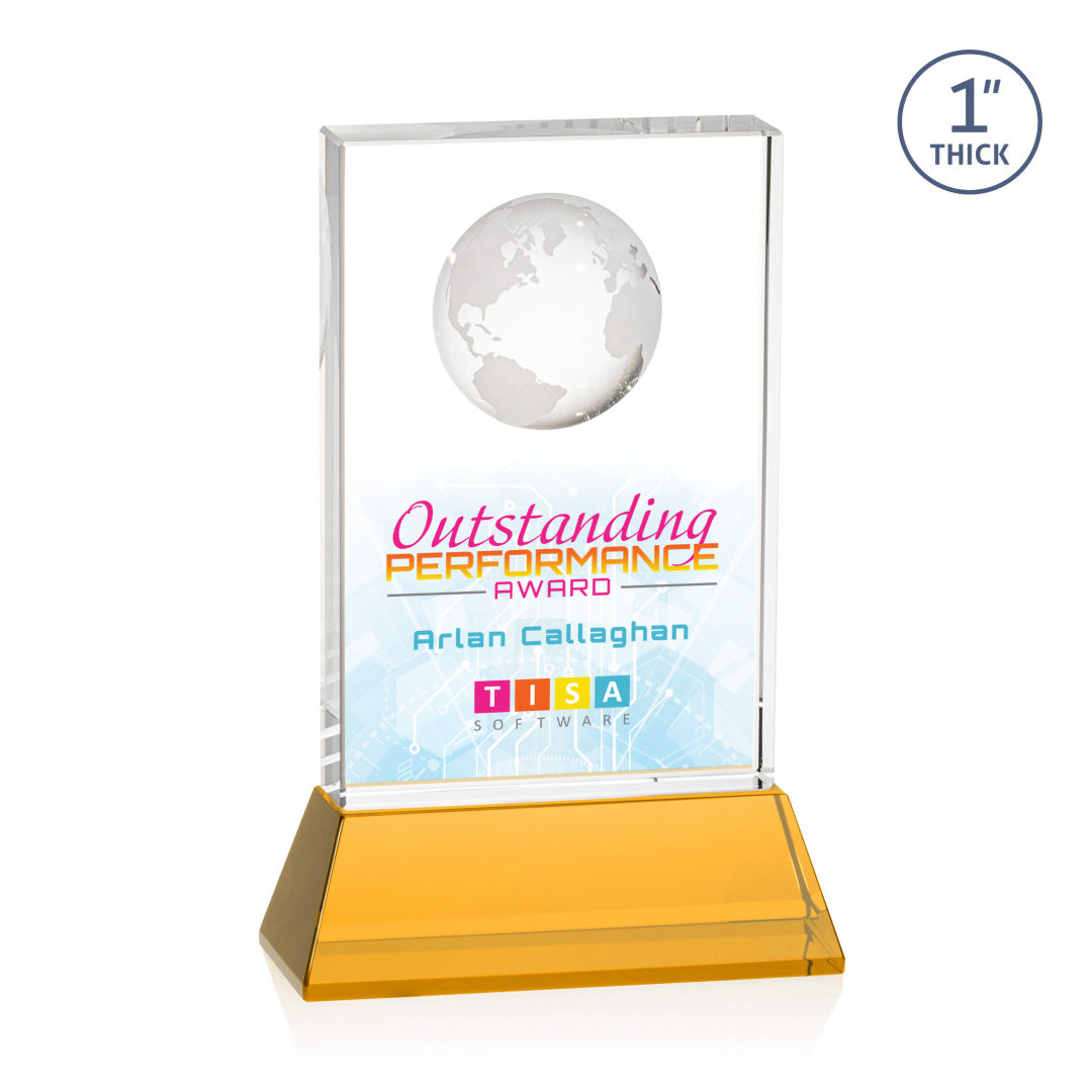Ambassador VividPrint™ Award on Base - Amber 14