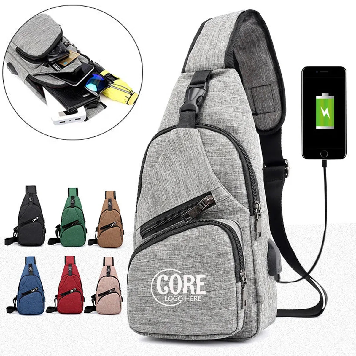 Men's Crossbody Bag with USB Charging Port 2