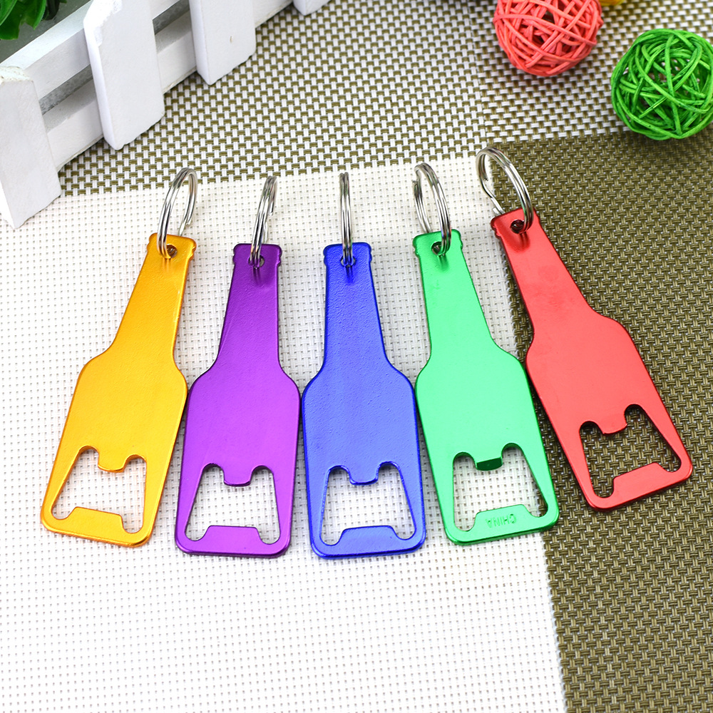 Bottle Shaped Metallic Opener with Key Chain 2