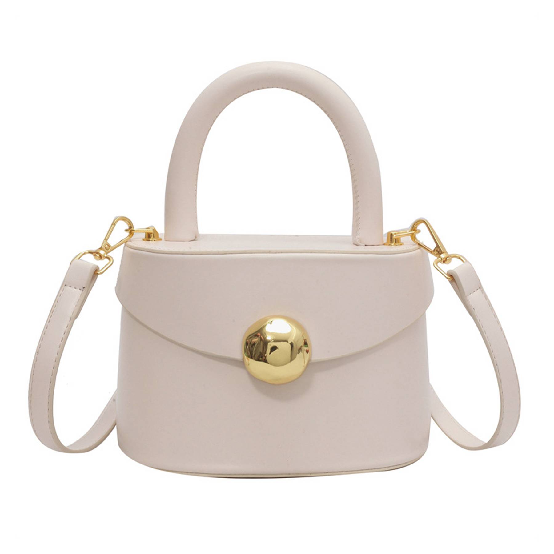 Genuine Leather Semi-round hand-held crossbody bag 4