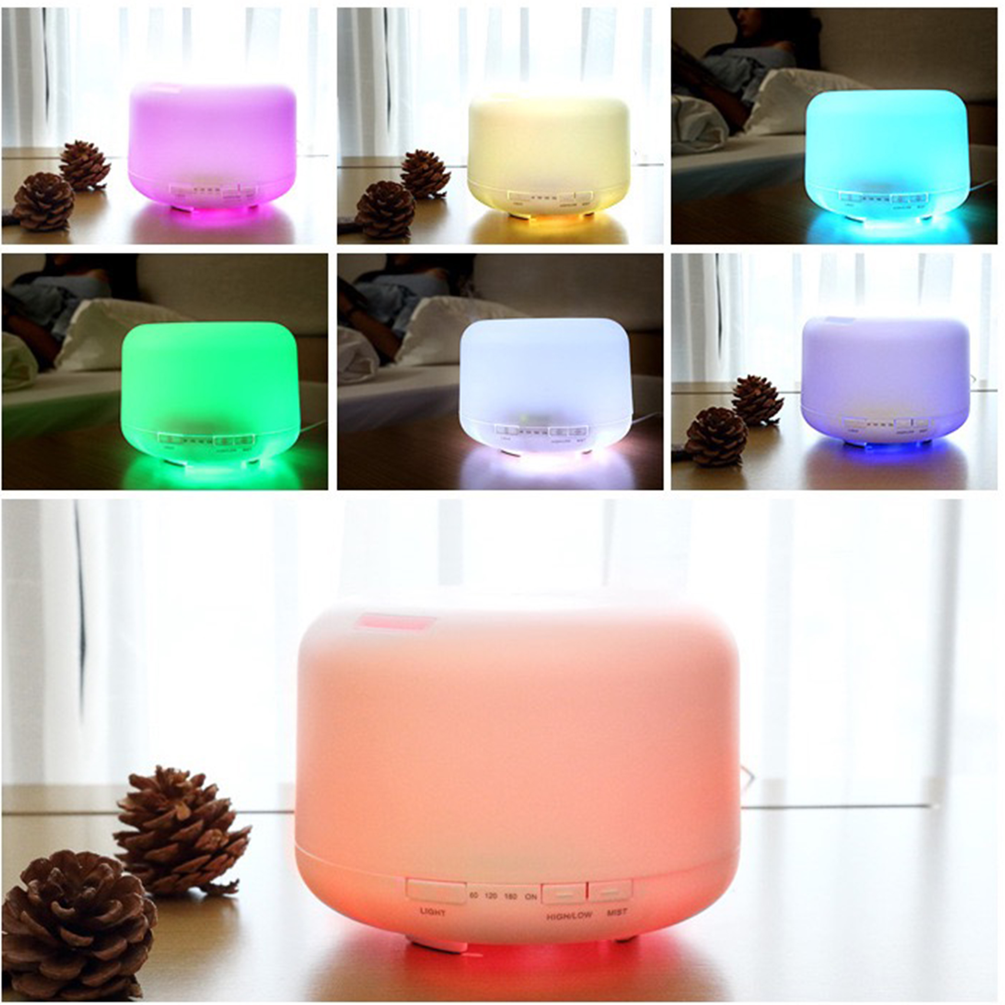 Ultrasonic Aroma Diffuser with LED Night Light and Mist Control 1