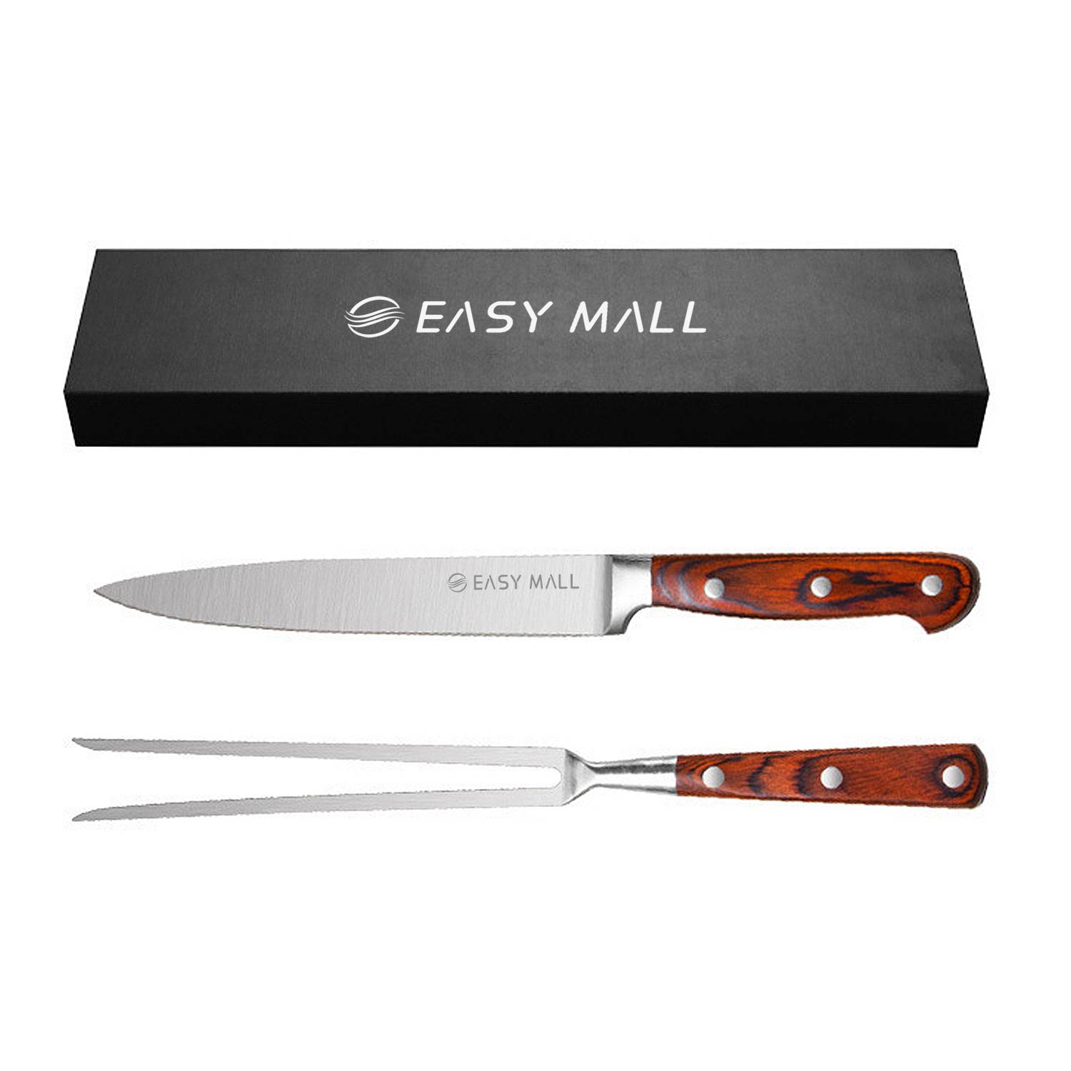 Stainless Steel Barbecue Knife & Fork Set 4