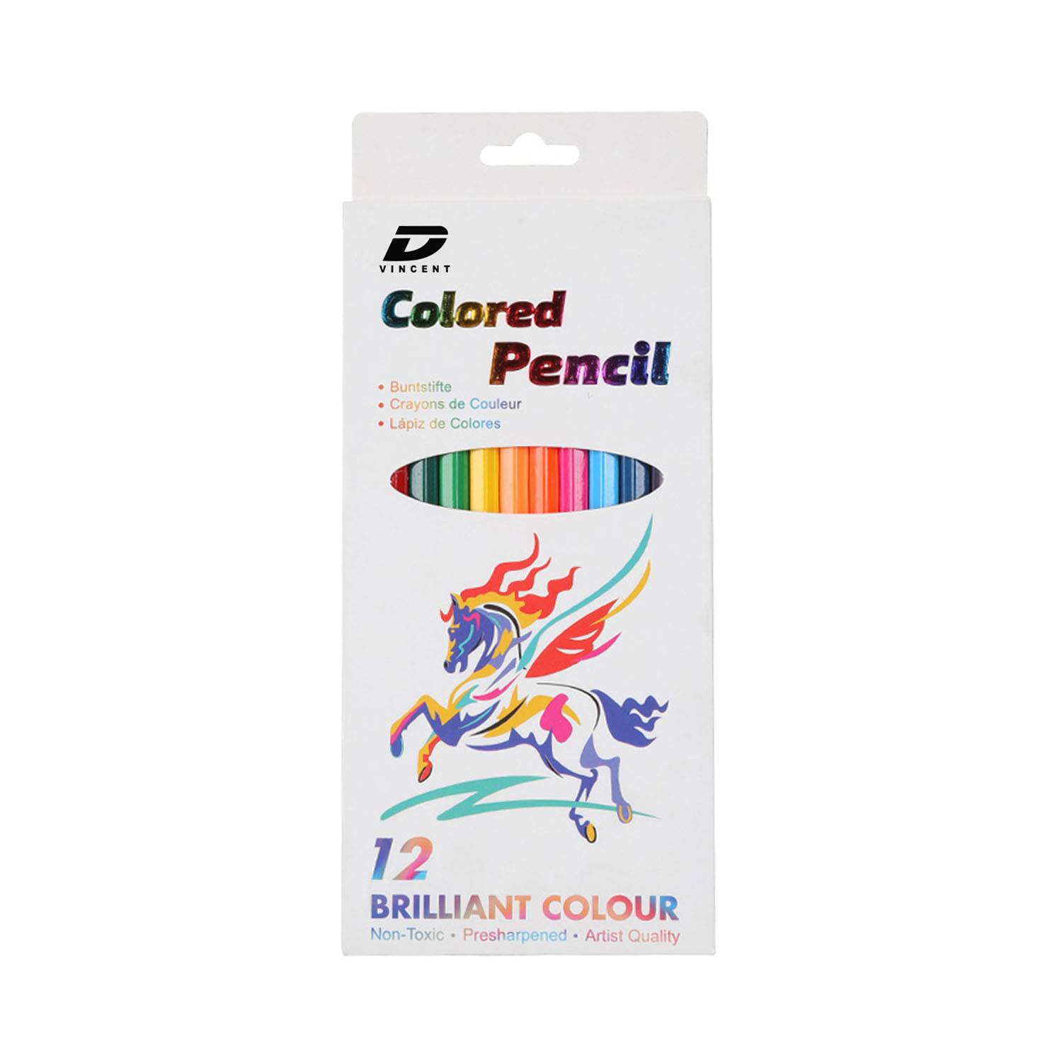 12-Piece Vibrant Artistic Drawing Colored Pencils Set