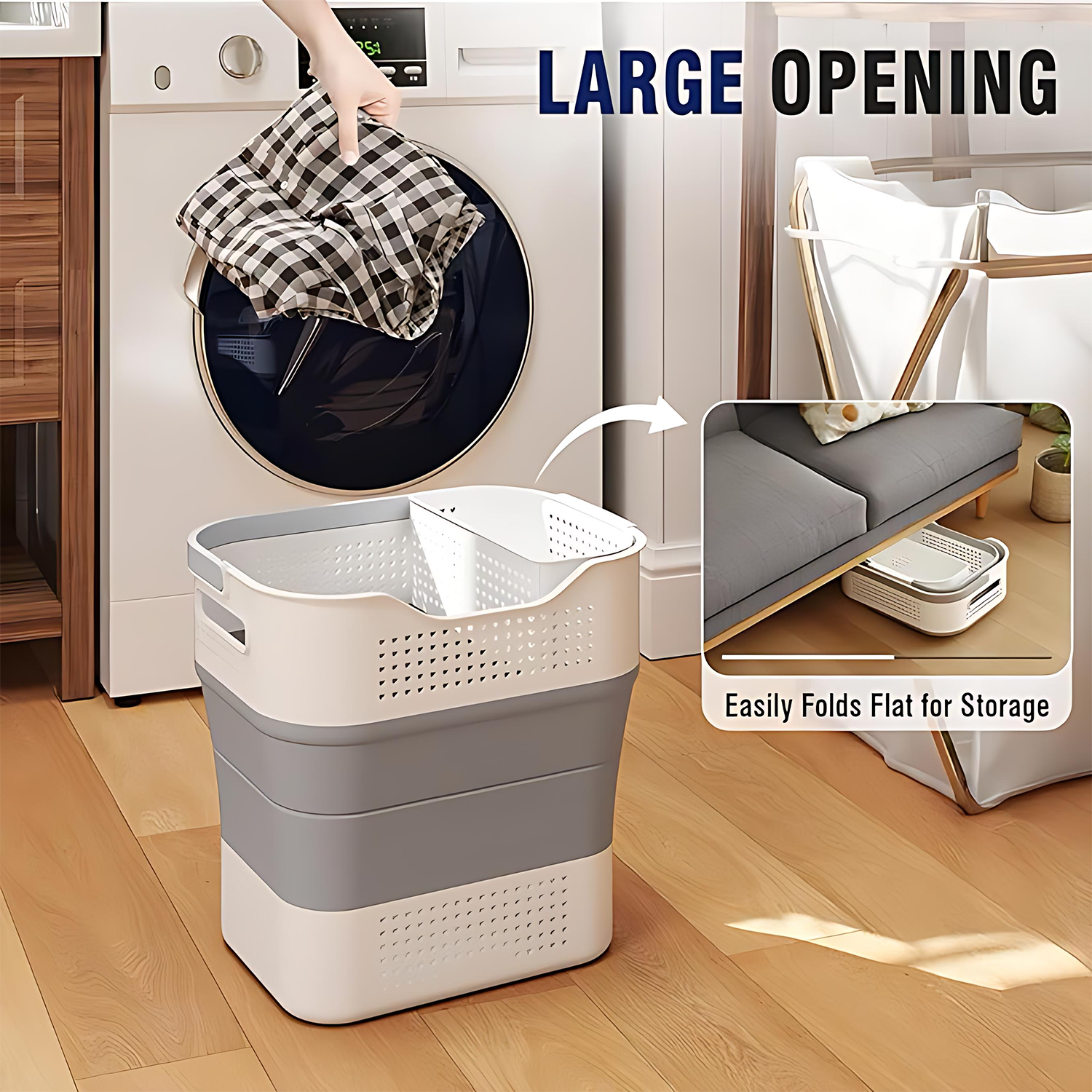 Foldable Laundry Basket - Japanese Style Storage 5